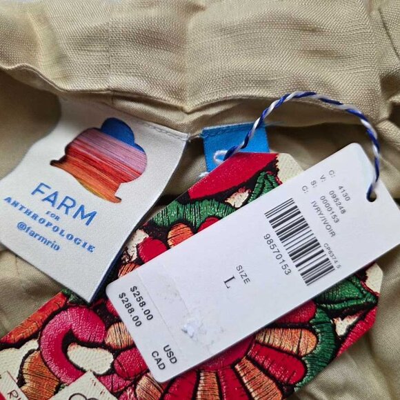 New L Farm Rio x Anthropologie embroidered linen blend dress - Picture 8 of 14